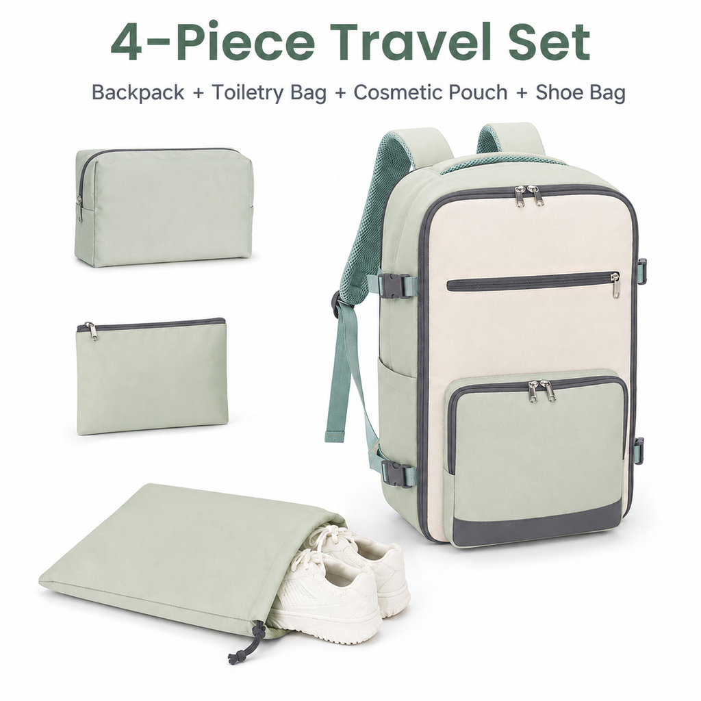 4 Pcs Travel Backpack Set