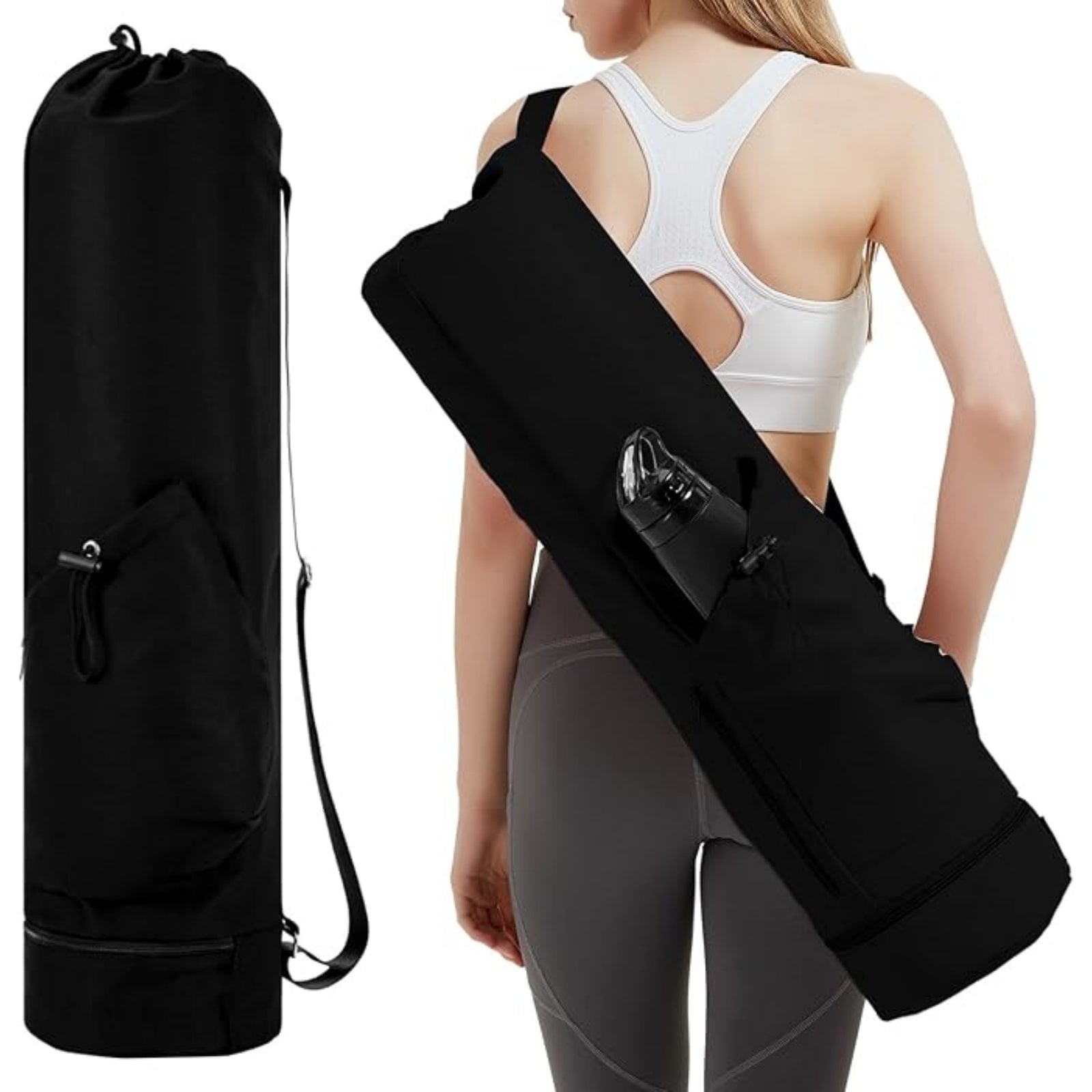 Yoga Mat Bag with Water Bottle Pocket and Wet Pocket