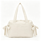 Cute Bow Gym Tote Bag,Women Oxford Multi‑Pocket Shoulder Bag for Yoga & Daily Commute