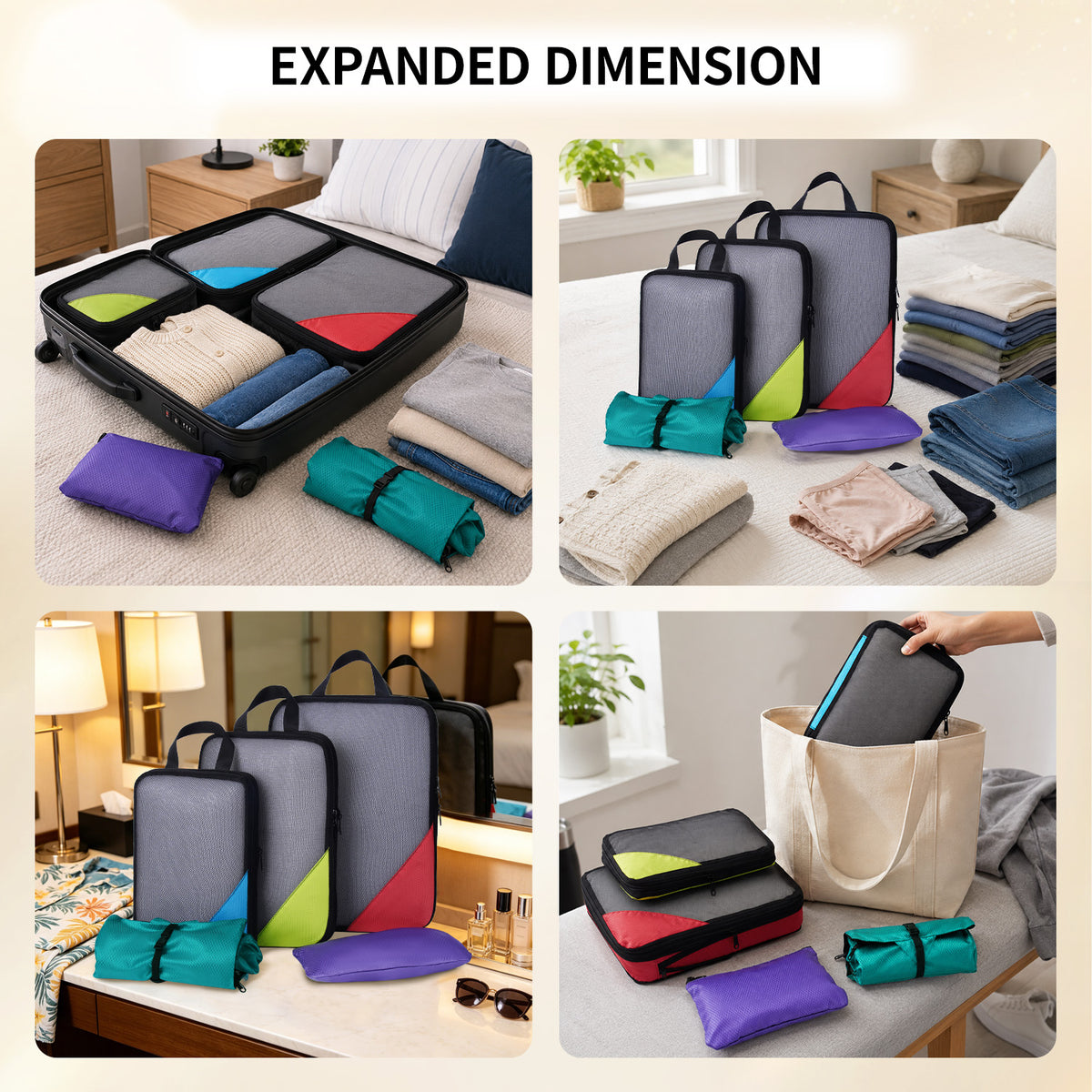 5 Pcs Compression Packing Cubes