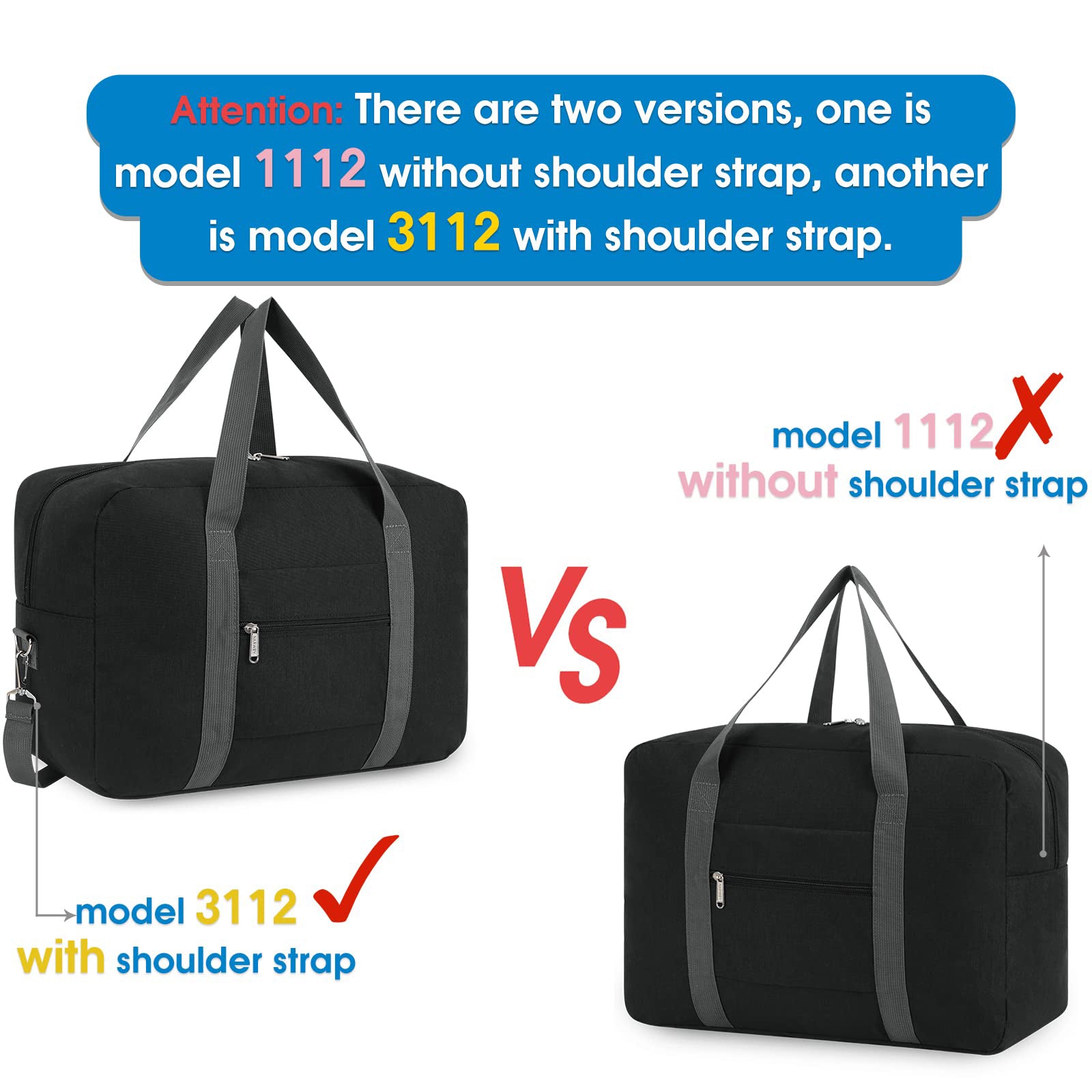 Thick Personal Item Duffel Bag, Under Seat Bag for Spirit & Frontier