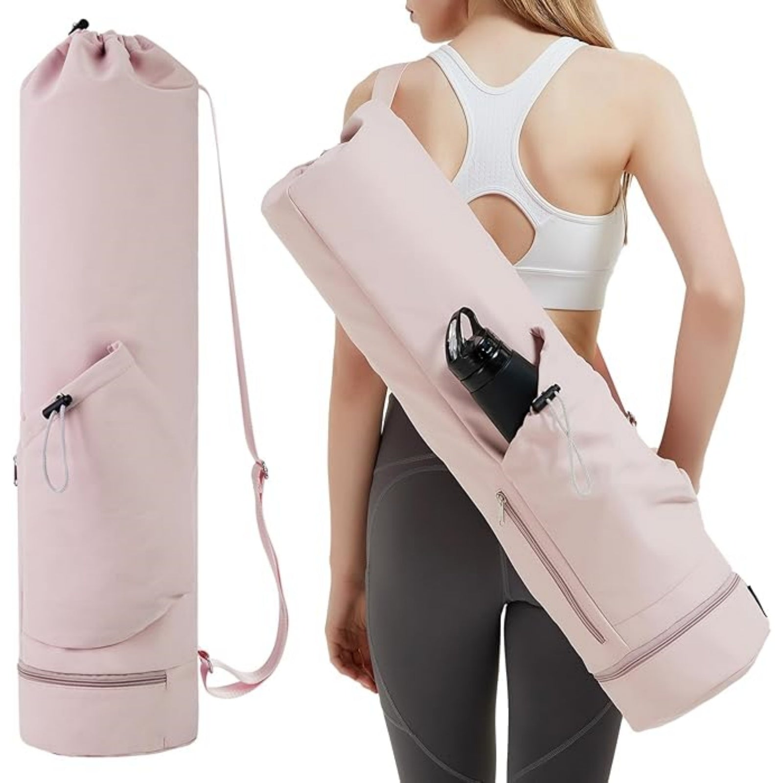 Yoga Mat Bag with Water Bottle Pocket and Wet Pocket