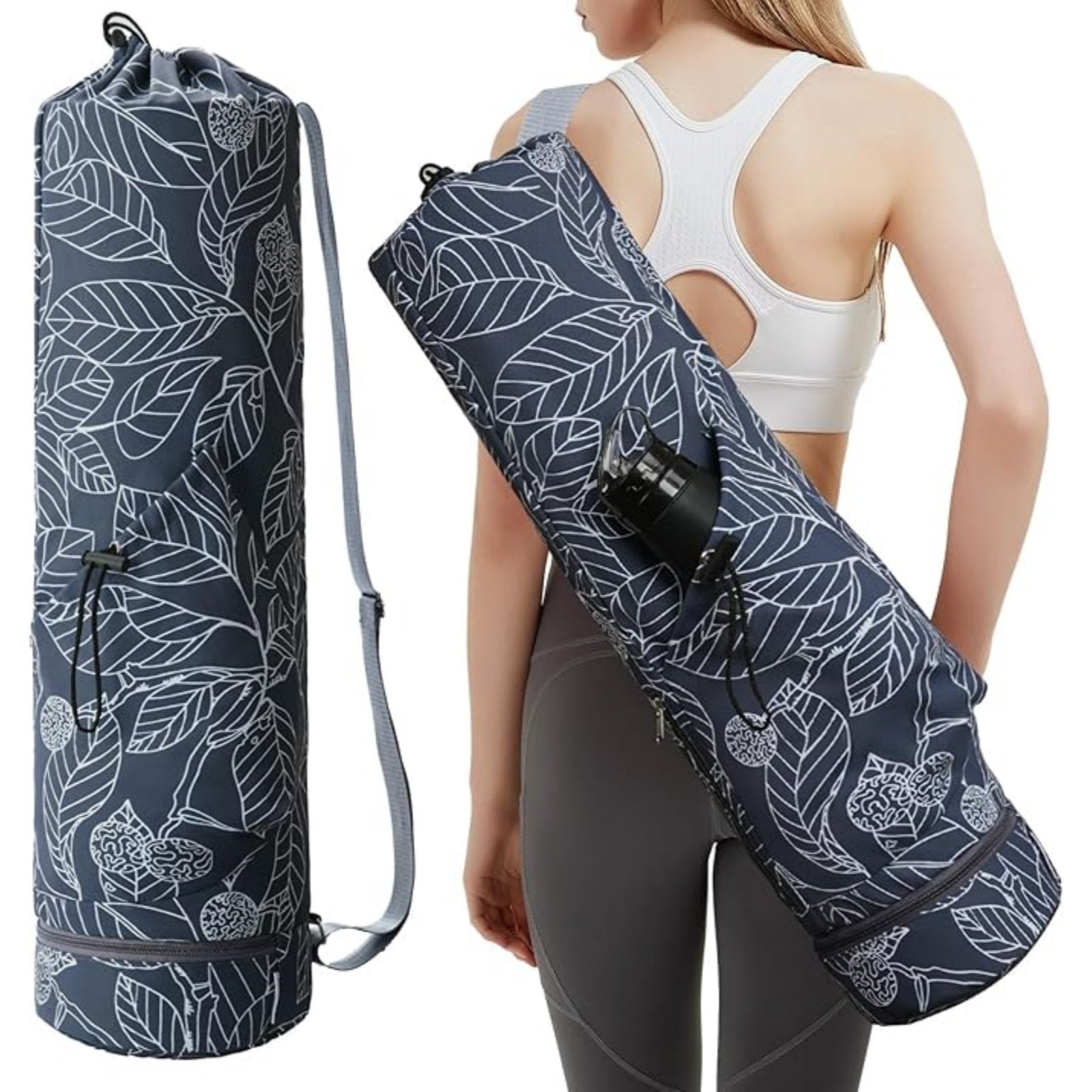 Yoga Mat Carrier with Multi-Functional Storage Pockets