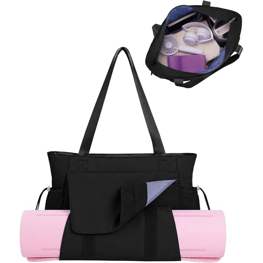 Yoga Mat Bag Tote Yoga Gym Bags with Waterproof Wet Pocket & Hook-and-loop