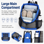 Mesh Drawstring Backpack,Breathable Sports Sack Bag with Multi‑Pockets