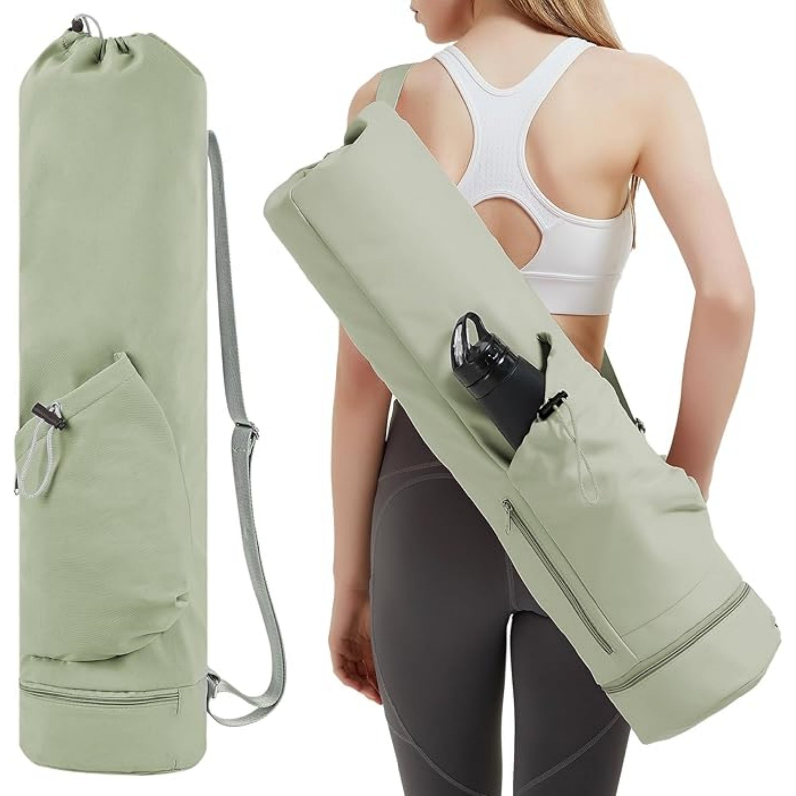 Yoga Mat Bag with Water Bottle Pocket and Wet Pocket