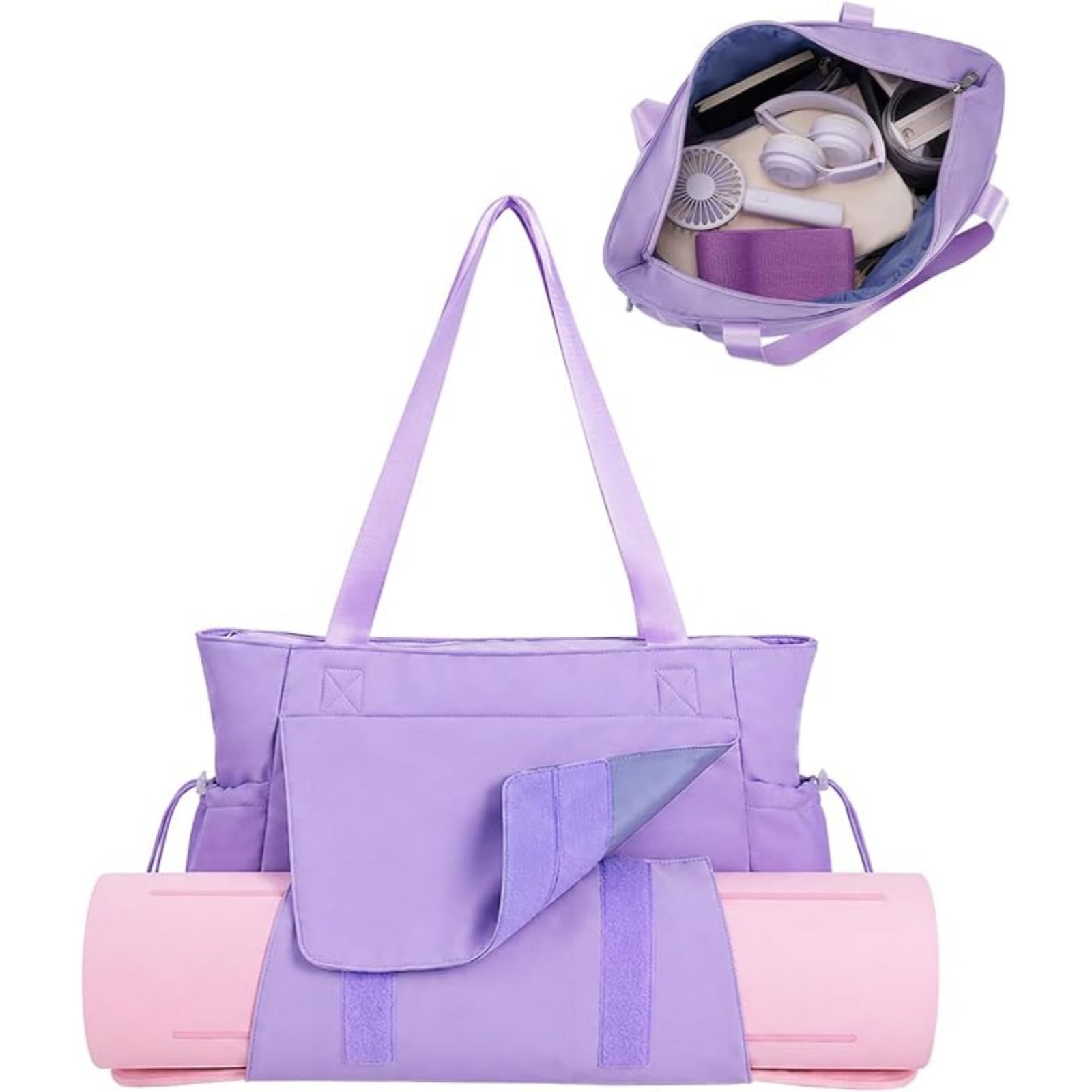 Yoga Mat Bag Tote Yoga Gym Bags with Waterproof Wet Pocket & Hook-and-loop