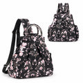 4-in-1 Convertible Floral Backpack Handbag for Women Multi-Wear Crossbody Bag