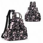 4-in-1 Convertible Floral Backpack Handbag for Women Multi-Wear Crossbody Bag