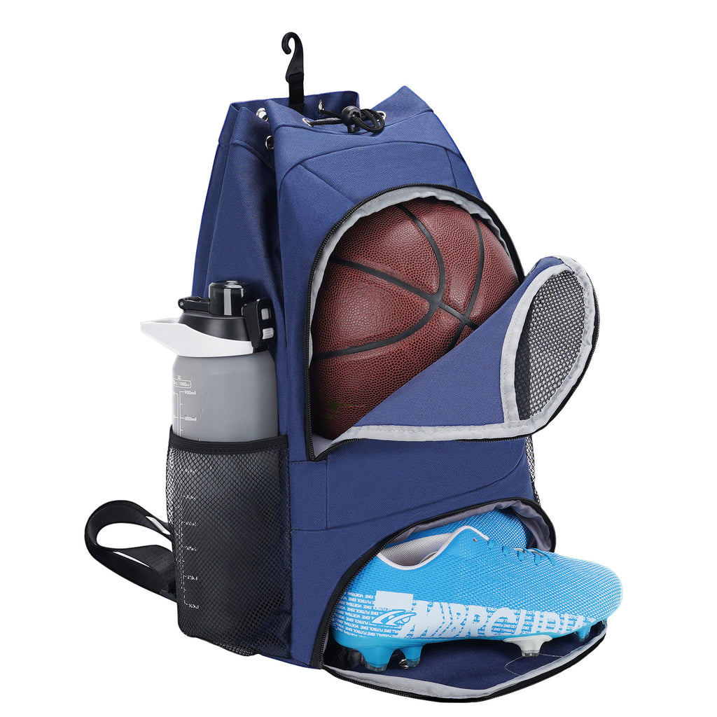 Drawstring Backpack for balls with Ball & Shoe Compartment