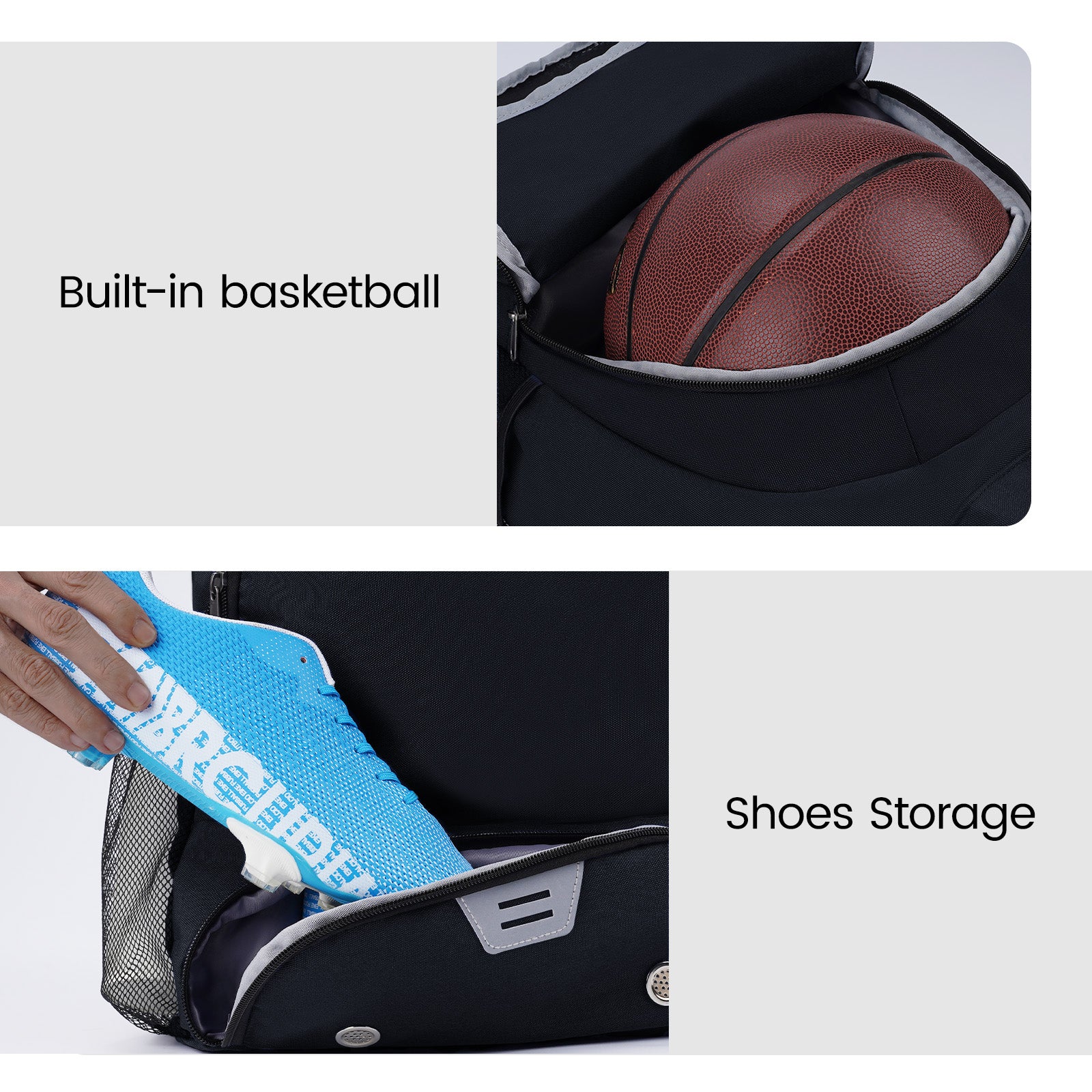 Drawstring Backpack for balls with Ball & Shoe Compartment