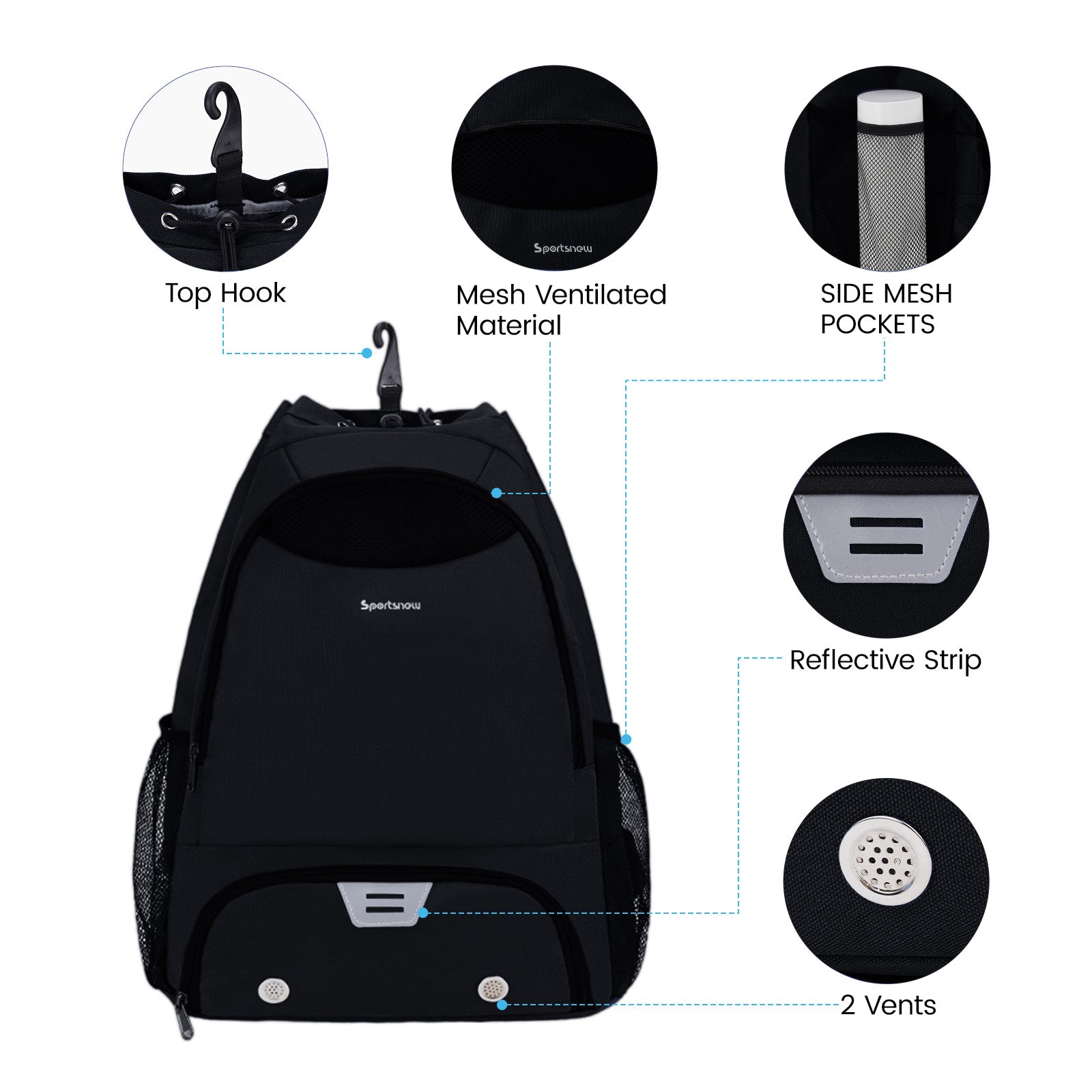 Drawstring Backpack for balls with Ball & Shoe Compartment