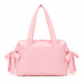 Cute Bow Gym Tote Bag,Women Oxford Multi‑Pocket Shoulder Bag for Yoga & Daily Commute