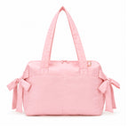 Cute Bow Gym Tote Bag,Women Oxford Multi‑Pocket Shoulder Bag for Yoga & Daily Commute