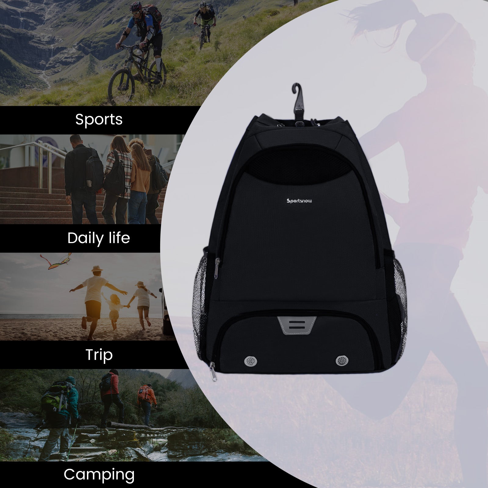 Drawstring Backpack for balls with Ball & Shoe Compartment
