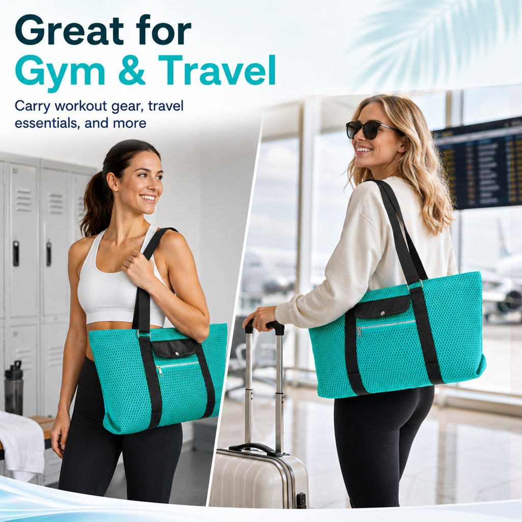 Mesh Tote Beach Bag