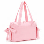 Cute Bow Gym Tote Bag,Women Oxford Multi‑Pocket Shoulder Bag for Yoga & Daily Commute
