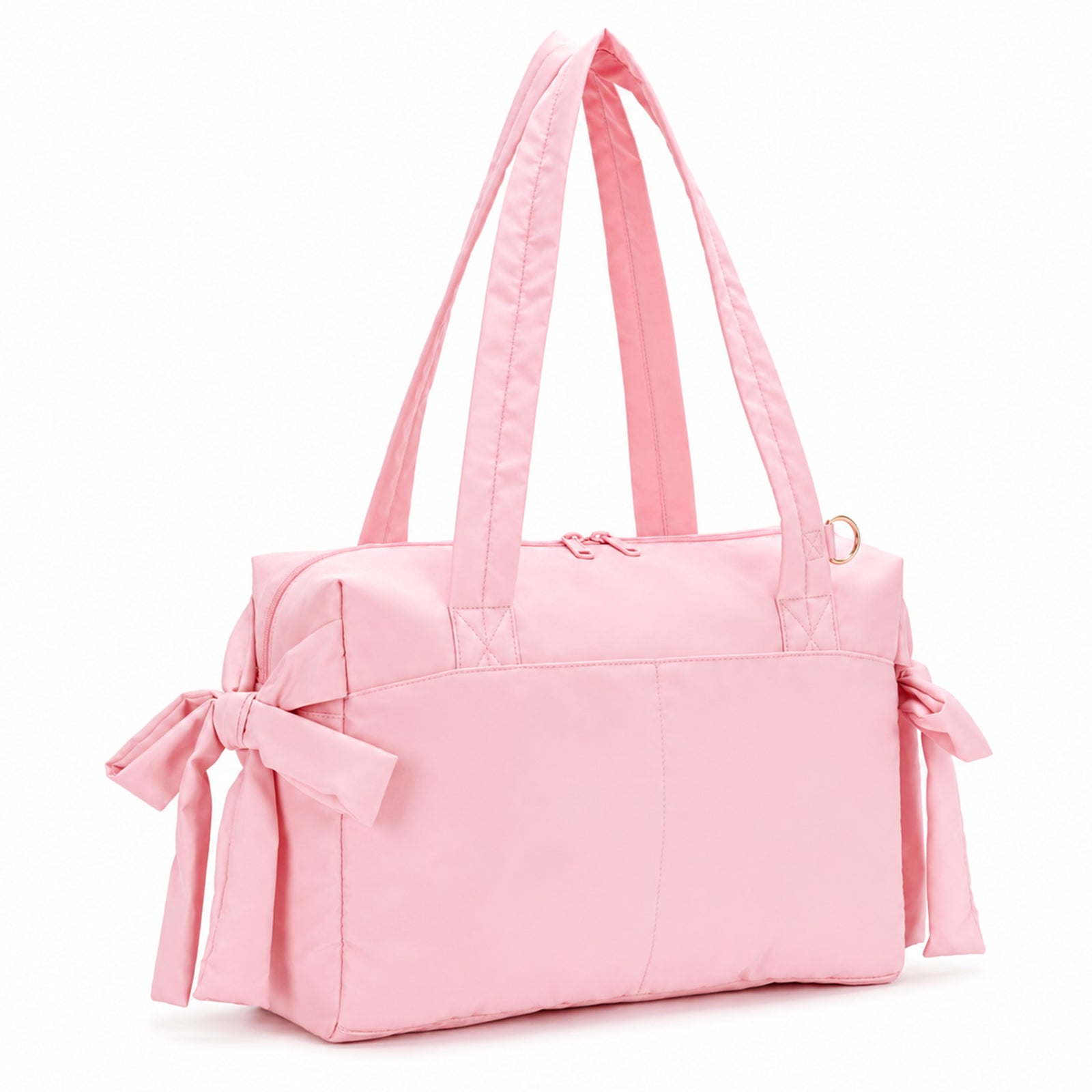Cute Bow Gym Tote Bag,Women Oxford Multi‑Pocket Shoulder Bag for Yoga & Daily Commute