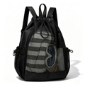 Mesh Drawstring Backpack,Breathable Sports Sack Bag with Multi‑Pockets