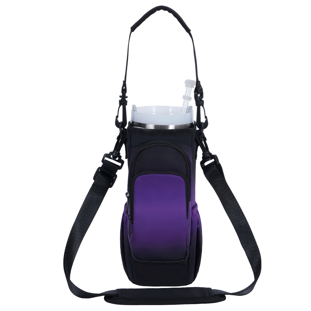 Gradient Insulated Tumbler Carrier with Handle Cutout & Detachable Strap