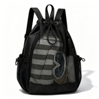 Mesh Drawstring Backpack,Breathable Sports Sack Bag with Multi‑Pockets