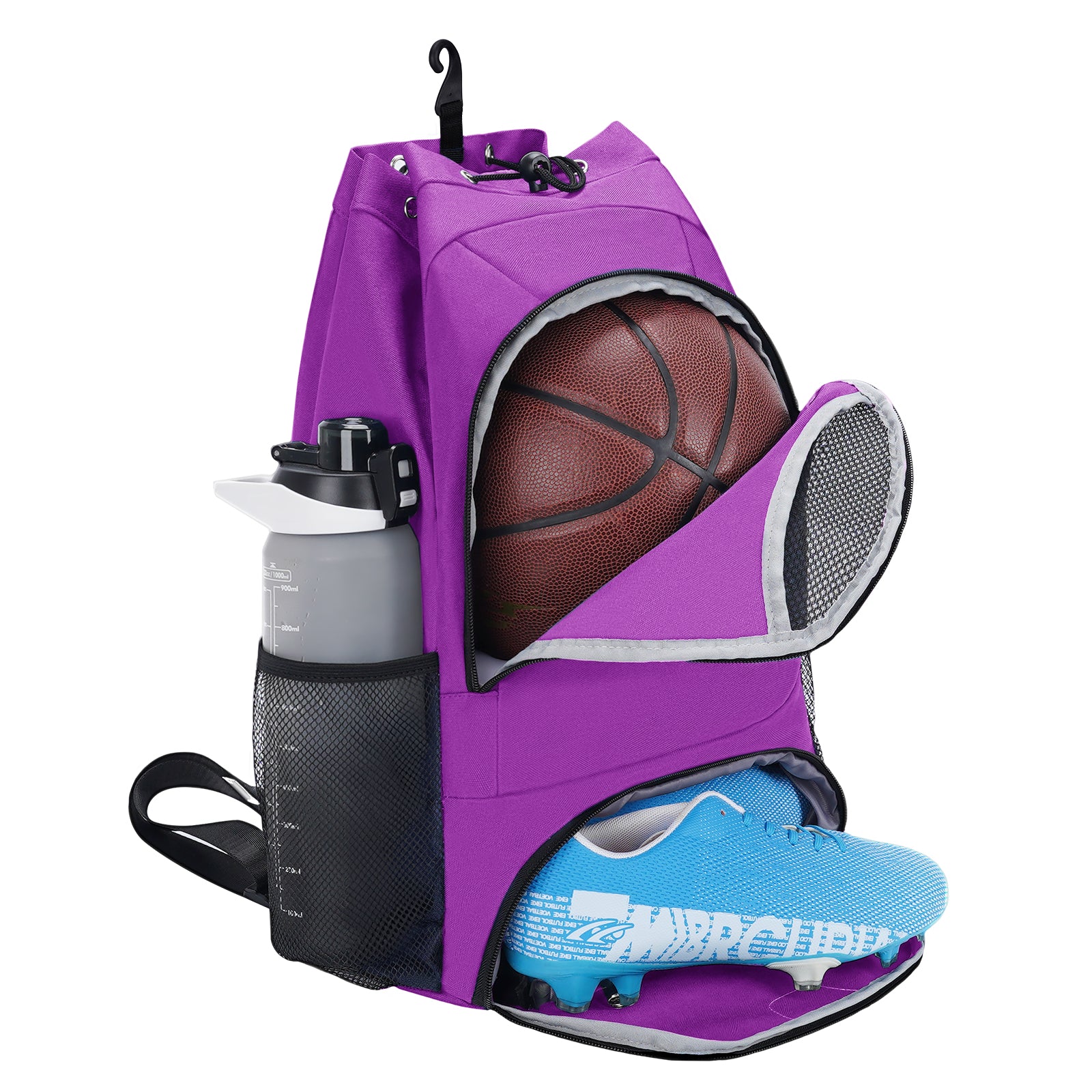 Drawstring Backpack for balls with Ball & Shoe Compartment