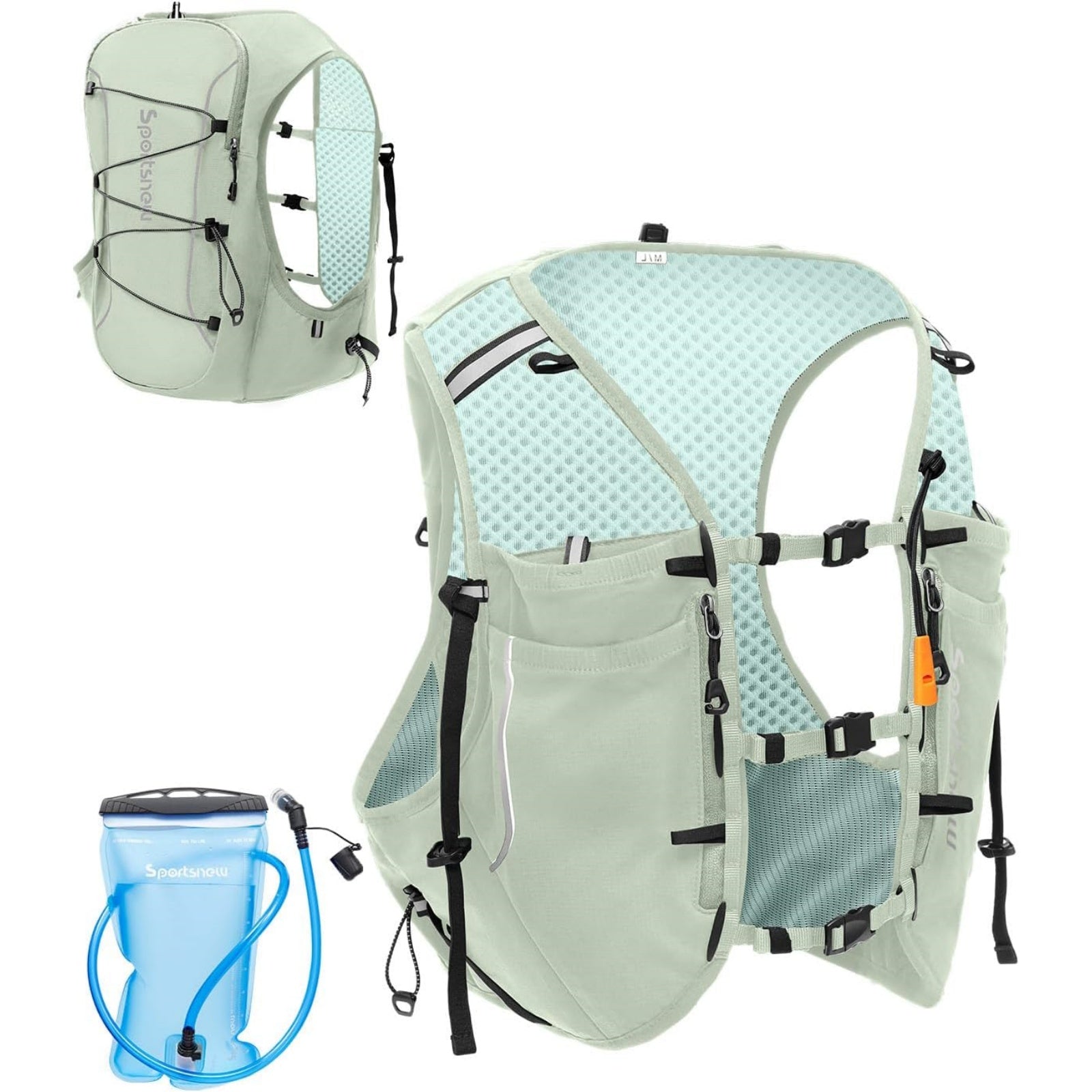 Running Phone Holder Vest with Water Bottle Pocket - Reflective Hydration Vest
