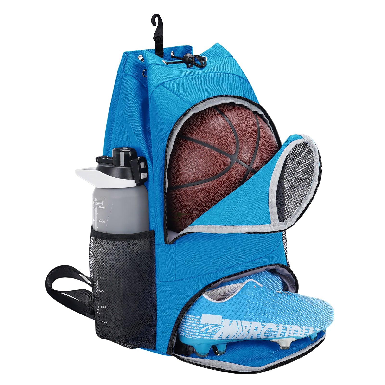 Drawstring Backpack for balls with Ball & Shoe Compartment