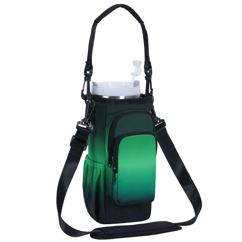 Gradient Insulated Tumbler Carrier with Handle Cutout & Detachable Strap