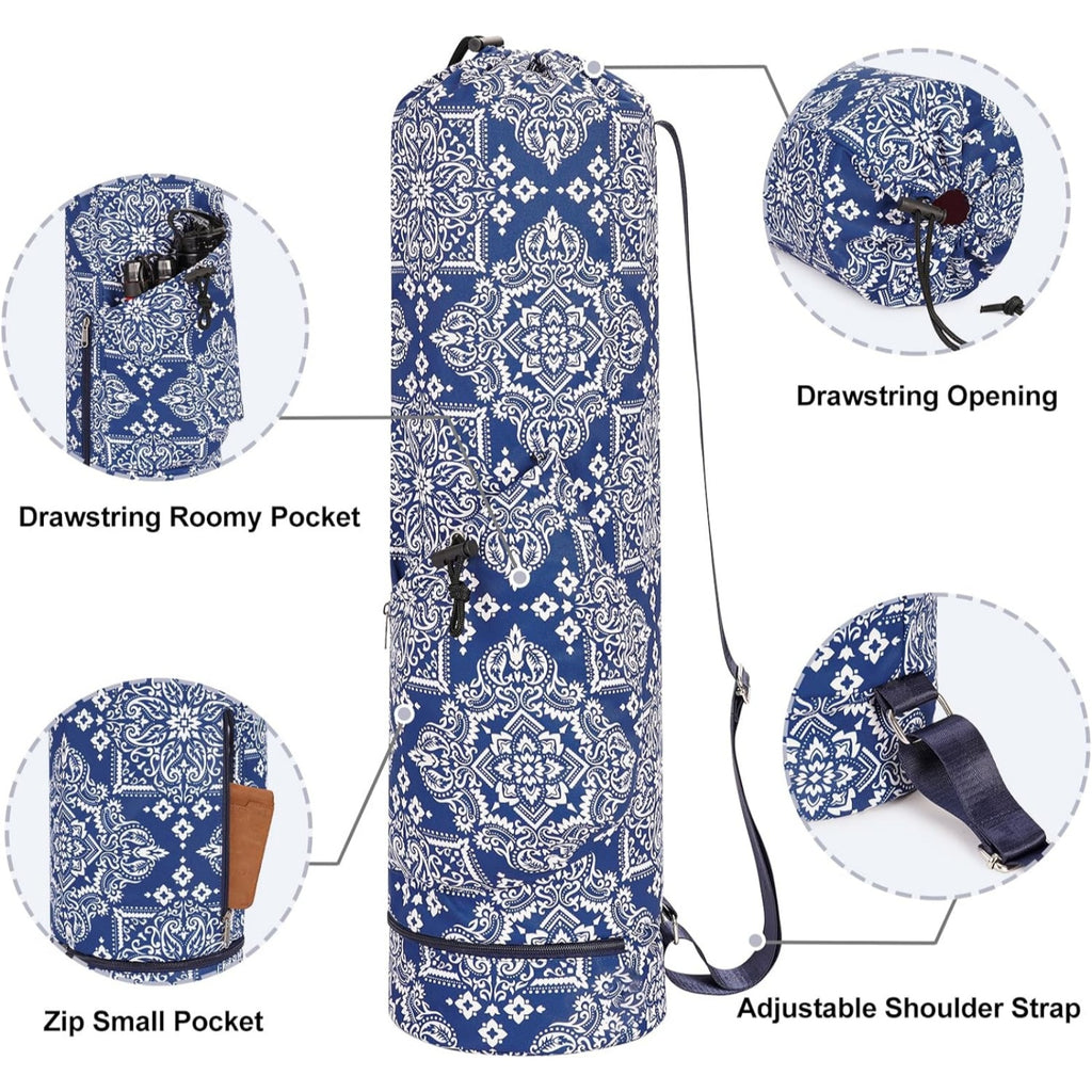 Yoga Mat Carrier with Multi-Functional Storage Pockets