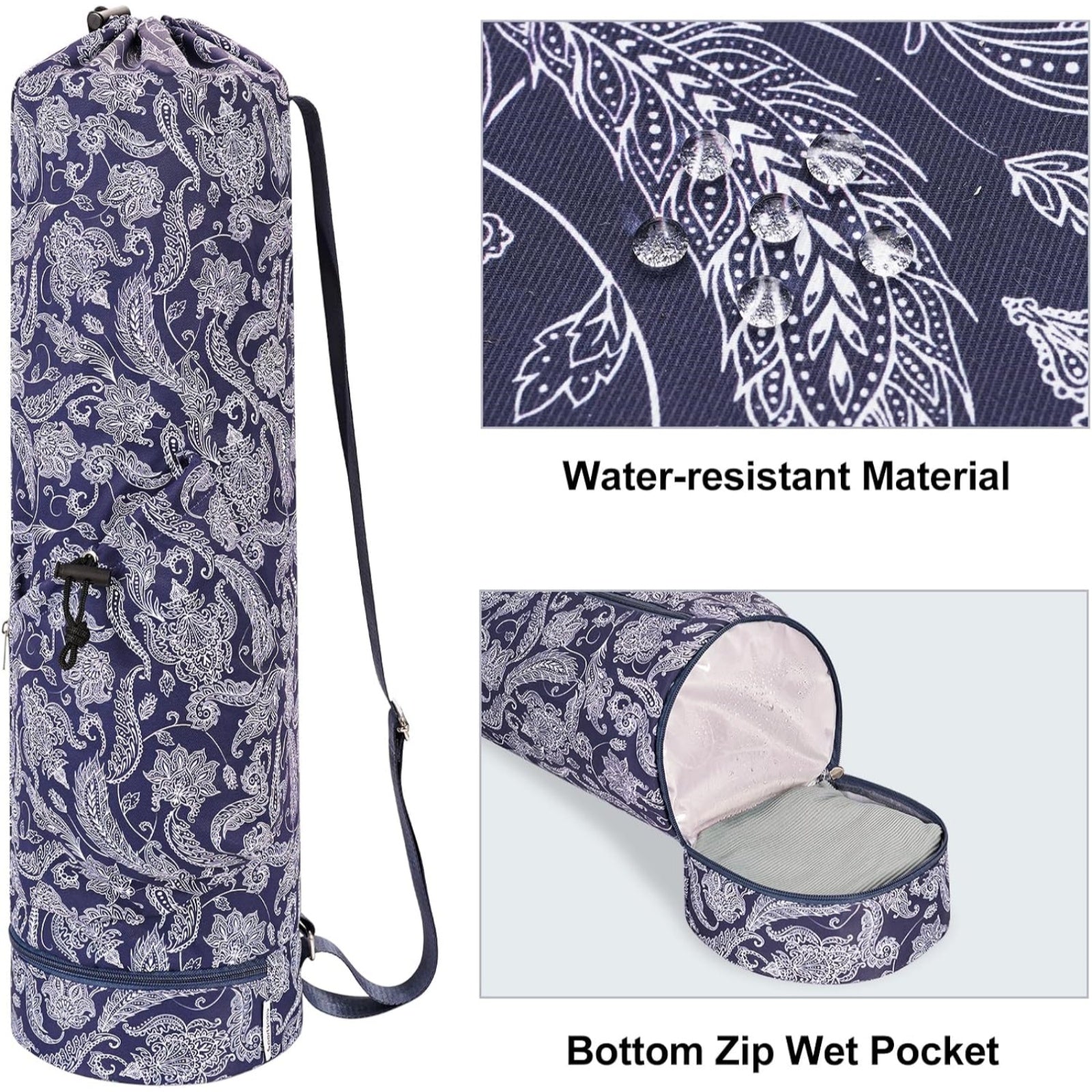 Yoga Mat Carrier with Multi-Functional Storage Pockets