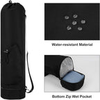 Yoga Mat Bag with Water Bottle Pocket and Wet Pocket
