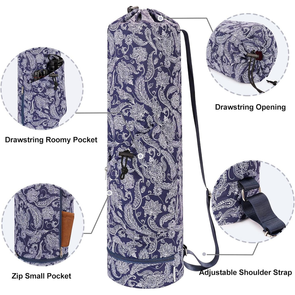 Yoga Mat Carrier with Multi-Functional Storage Pockets
