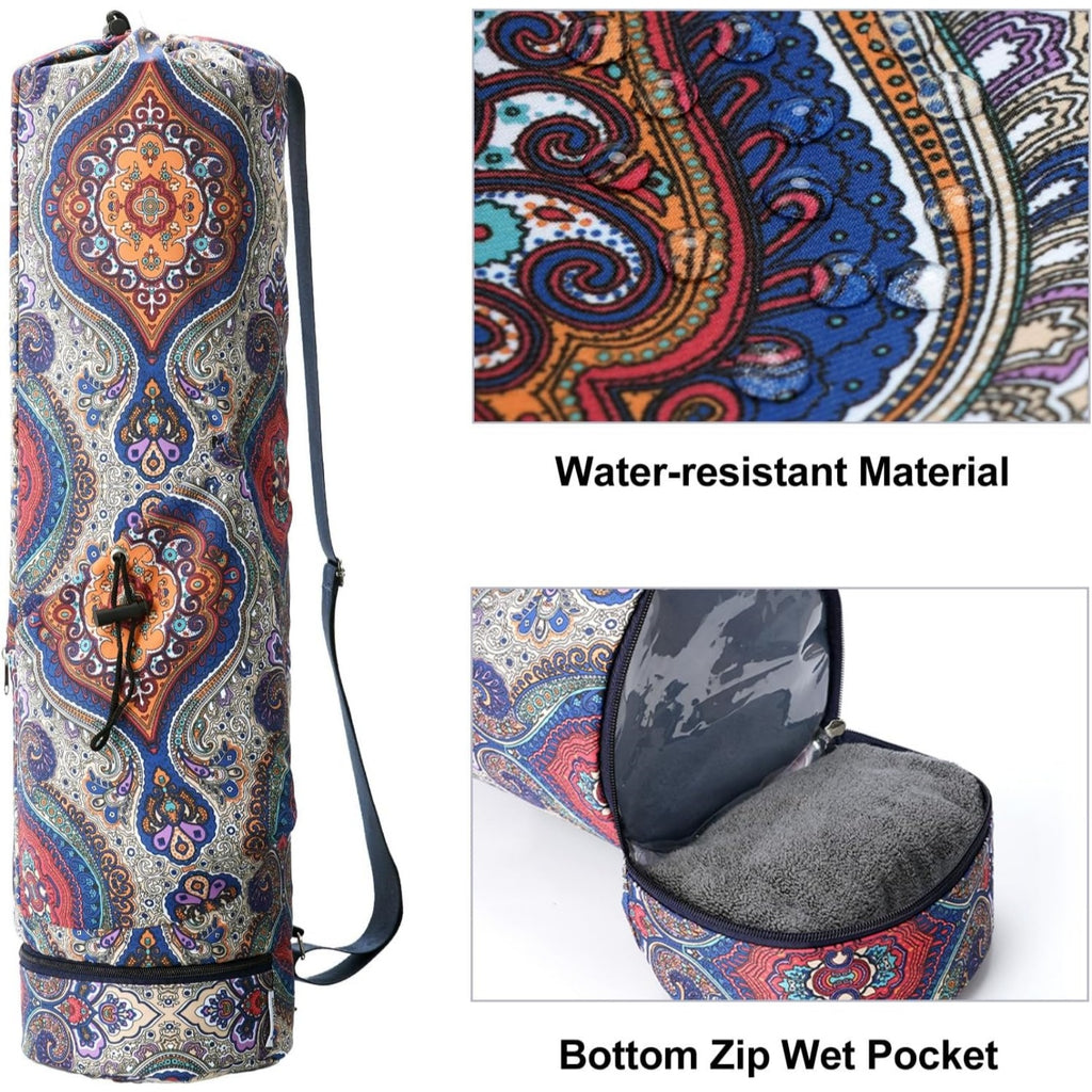 Yoga Mat Carrier with Multi-Functional Storage Pockets