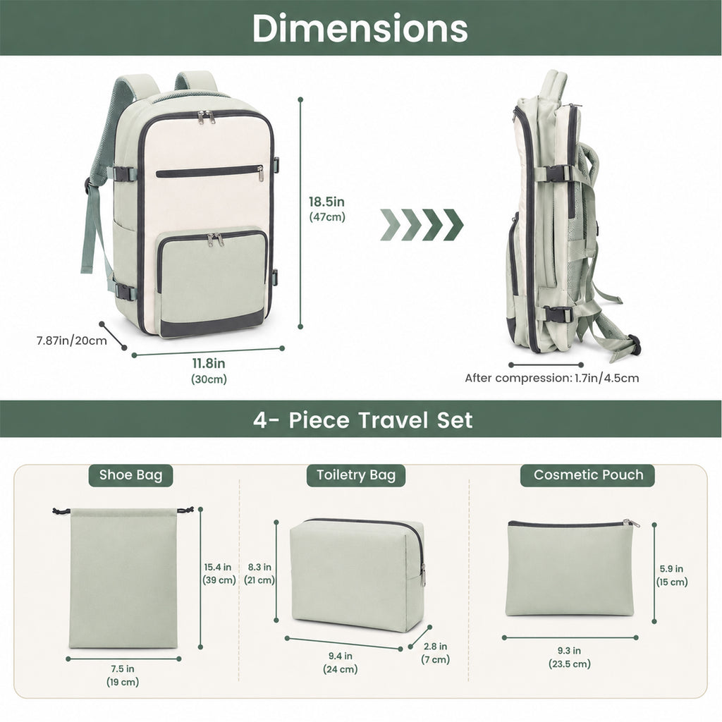 4 Pcs Travel Backpack Set