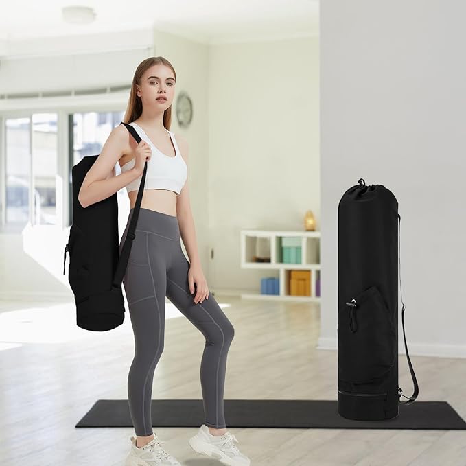 Yoga Mat Bag with Water Bottle Pocket and Wet Pocket