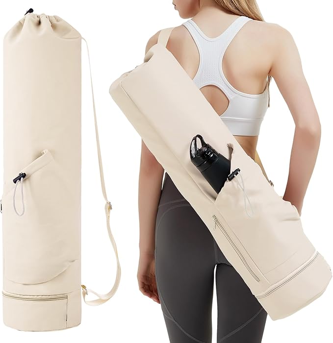 Yoga Mat Bag with Water Bottle Pocket and Wet Pocket
