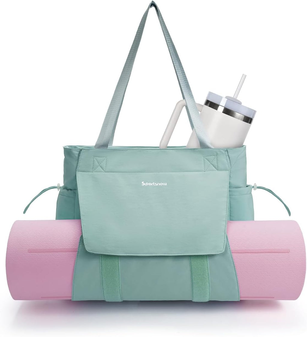 Yoga Mat Bag Tote Yoga Gym Bags with Waterproof Wet Pocket & Hook-and-loop