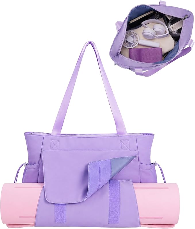 Yoga Mat Bag Tote Yoga Gym Bags with Waterproof Wet Pocket & Hook-and-loop