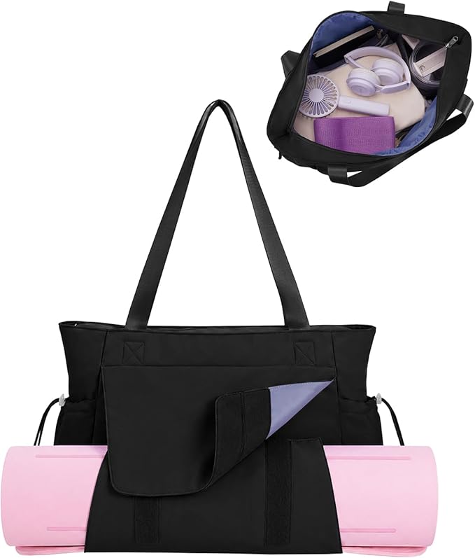 Yoga Mat Bag Tote Yoga Gym Bags with Waterproof Wet Pocket & Hook-and-loop