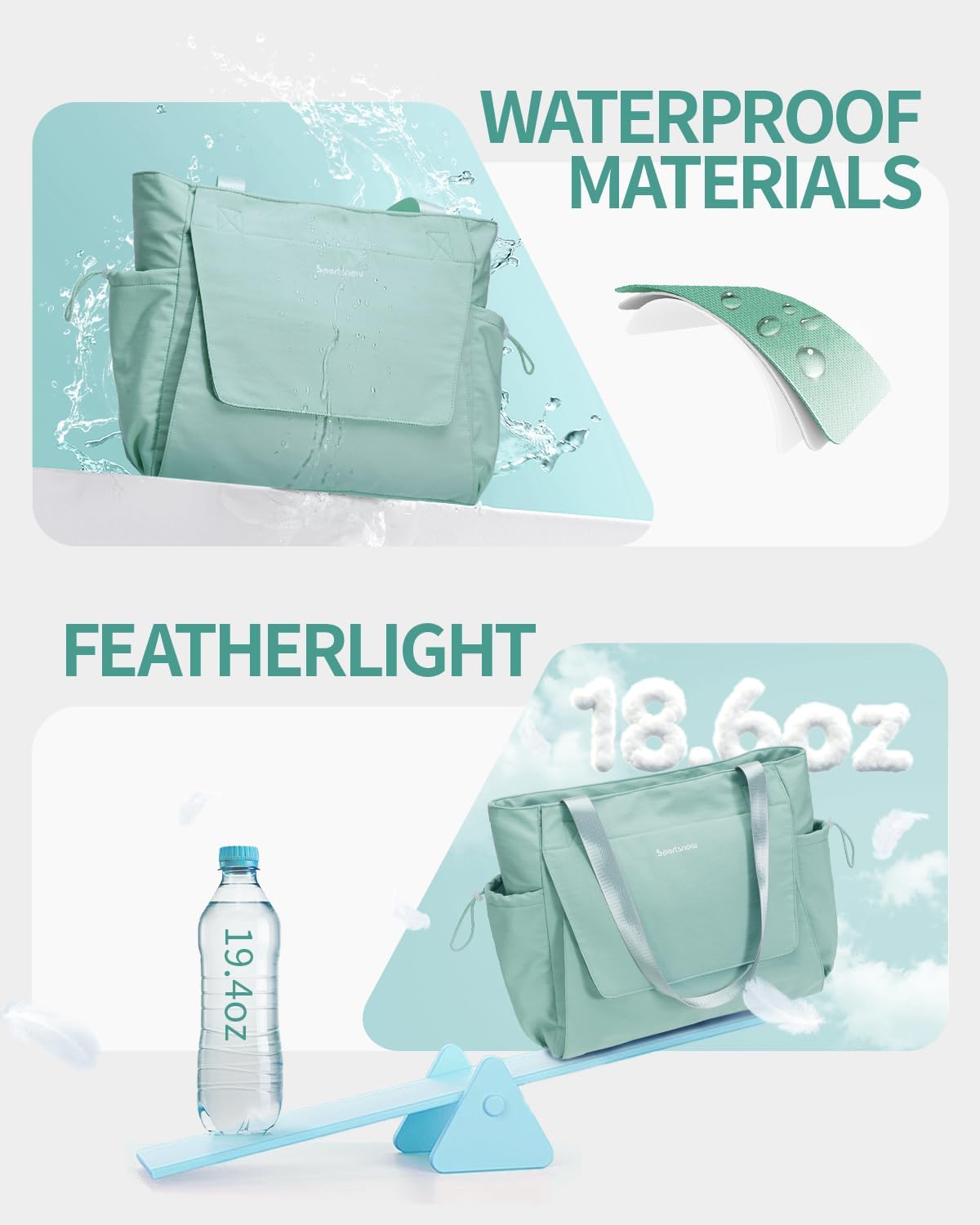 Yoga Mat Bag Tote Yoga Gym Bags with Waterproof Wet Pocket & Hook-and-loop