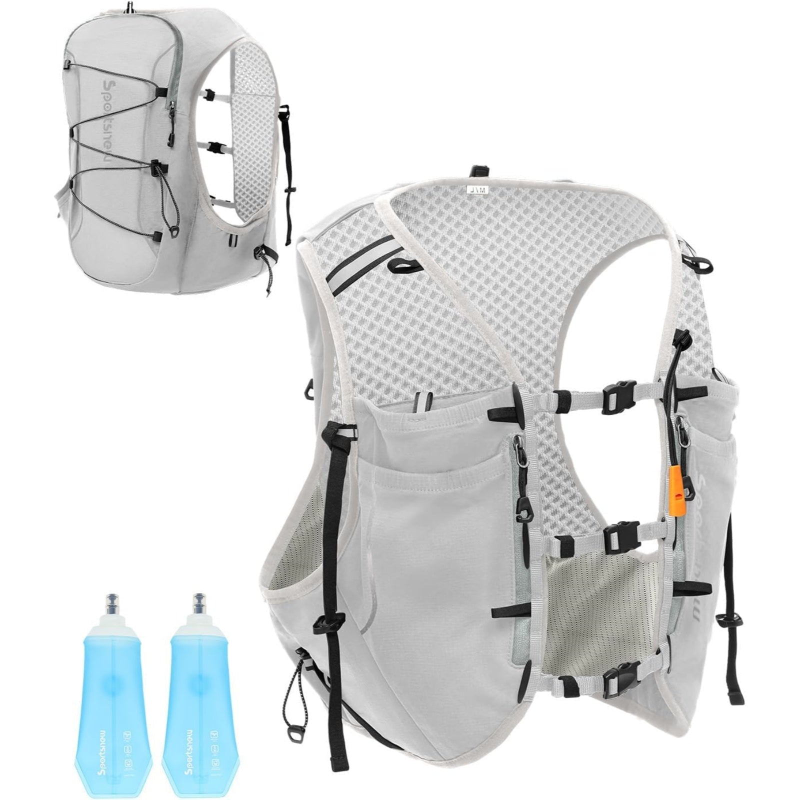 Running Phone Holder Vest with Water Bottle Pocket - Reflective Hydration Vest