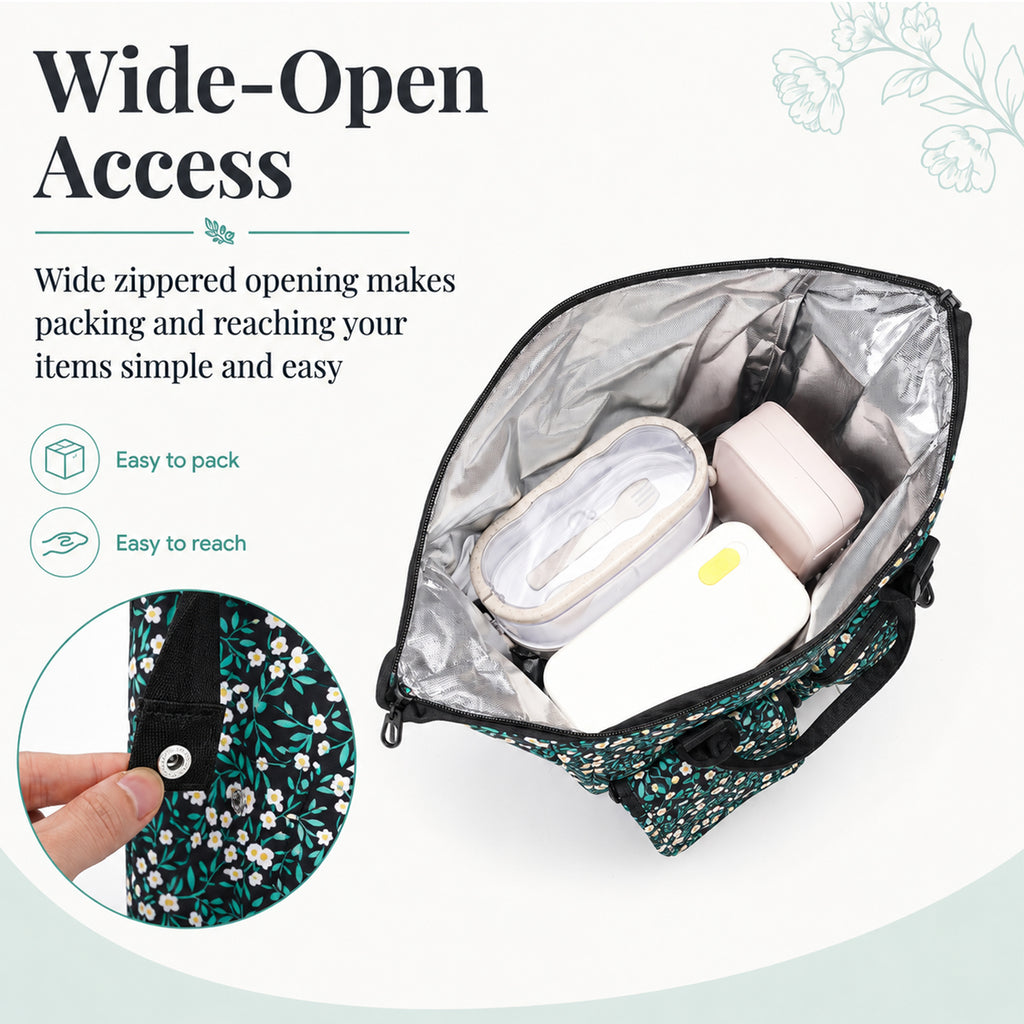 Floral Insulated Lunch Bag