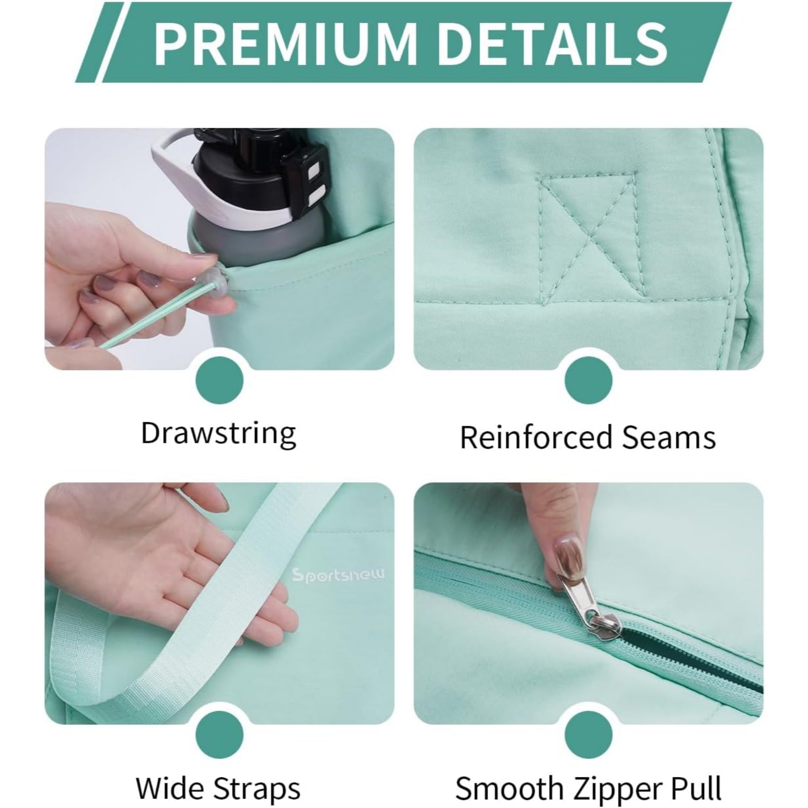 Yoga Mat Bag Tote Yoga Gym Bags with Waterproof Wet Pocket & Hook-and-loop