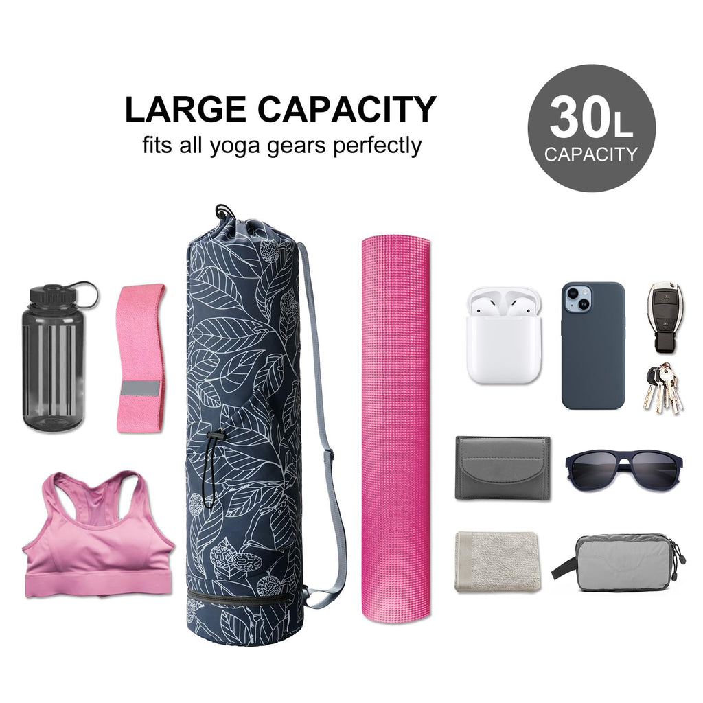 Yoga Mat Carrier with Multi-Functional Storage Pockets