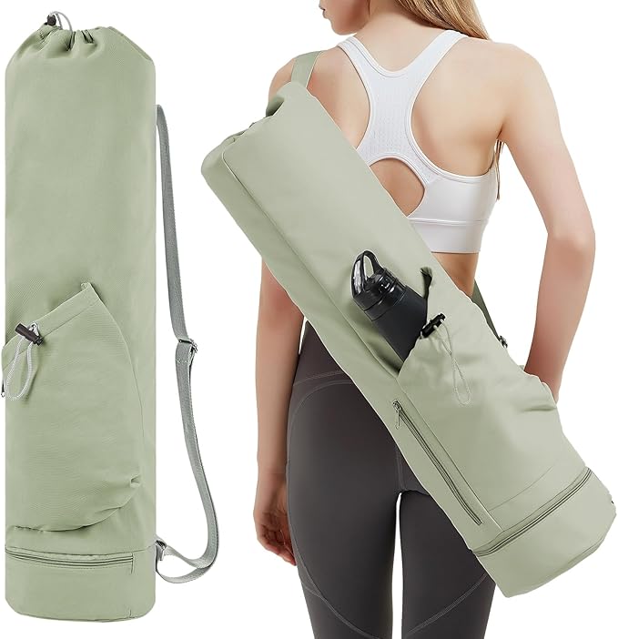 Yoga Mat Bag with Water Bottle Pocket and Wet Pocket
