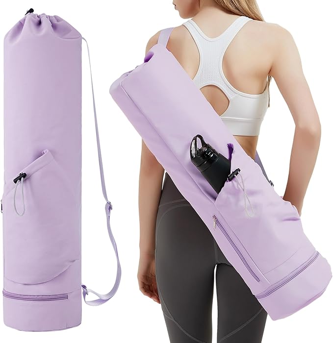 Yoga Mat Bag with Water Bottle Pocket and Wet Pocket