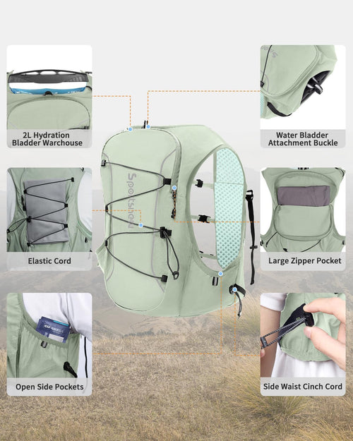 Running Phone Holder Vest with Water Bottle Pocket - Reflective Hydration Vest