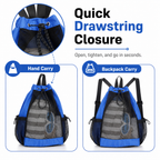 Mesh Drawstring Backpack,Breathable Sports Sack Bag with Multi‑Pockets