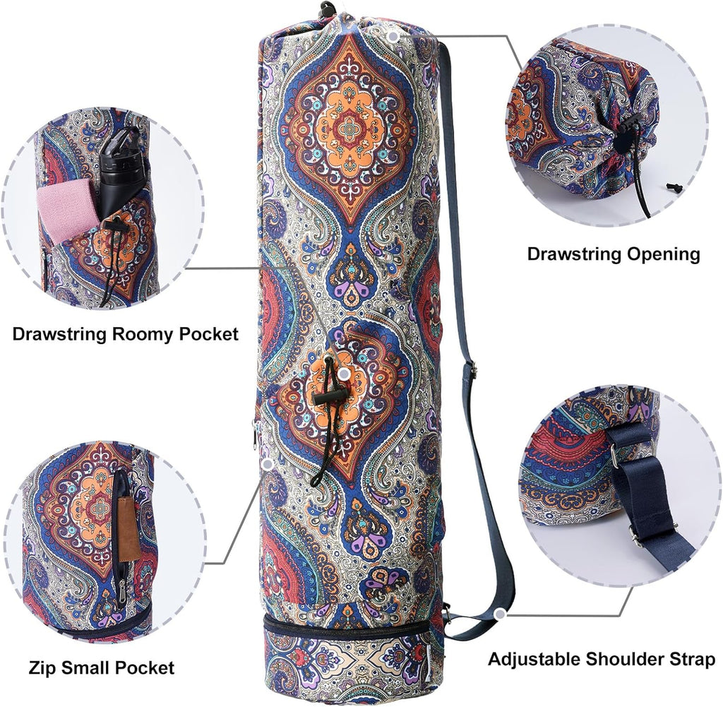 Yoga Mat Carrier with Multi-Functional Storage Pockets